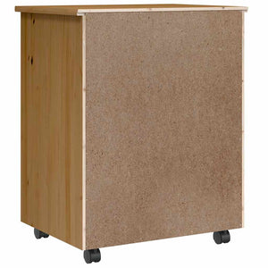 vidaXL Rolling Cabinet with Drawers MOSS Honey Brown Solid Wood Pine