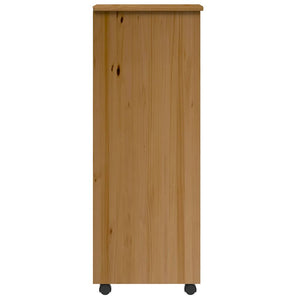 vidaXL Rolling Cabinet with Drawers MOSS Honey Brown Solid Wood Pine