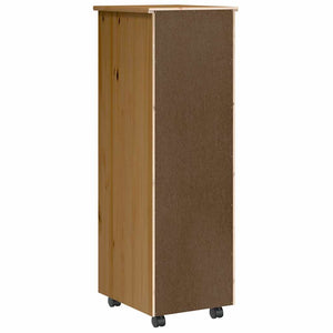 vidaXL Rolling Cabinet with Drawers MOSS Honey Brown Solid Wood Pine