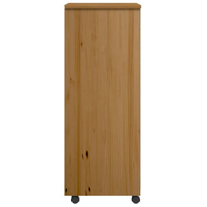 vidaXL Rolling Cabinet with Drawers MOSS Honey Brown Solid Wood Pine