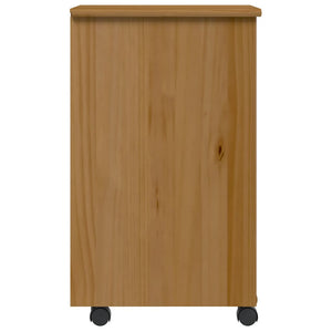 vidaXL Rolling Cabinet with Drawers MOSS Honey Brown Solid Wood Pine