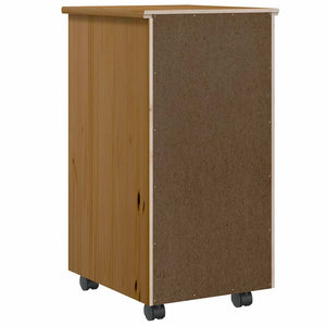 vidaXL Rolling Cabinet with Drawers MOSS Honey Brown Solid Wood Pine