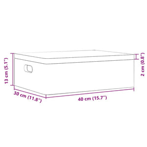 vidaXL Wooden Box with Lid and Handles 40x30x13 cm Solid Wood Pine