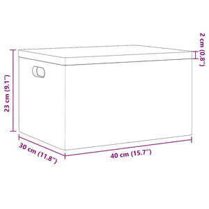 vidaXL Wooden Box with Lid and Handles 40x30x23 cm Solid Wood Pine