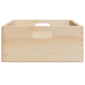 vidaXL Wooden Box with Handles 40x30x13 cm Solid Wood Pine