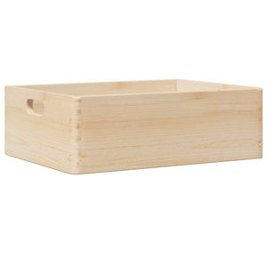 vidaXL Wooden Box with Handles 40x30x13 cm Solid Wood Pine