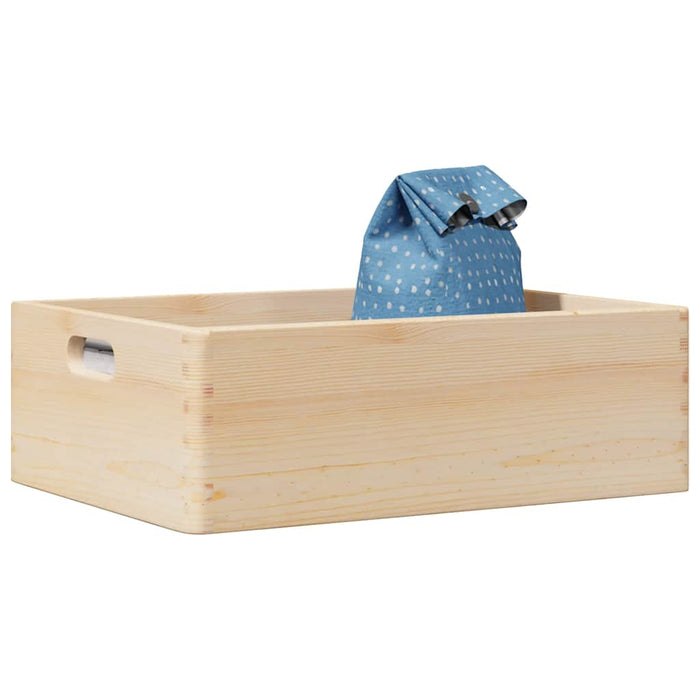 vidaXL Wooden Box with Handles 40x30x13 cm Solid Wood Pine