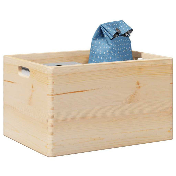 vidaXL Wooden Box with Handles 40x30x23 cm Solid Wood Pine