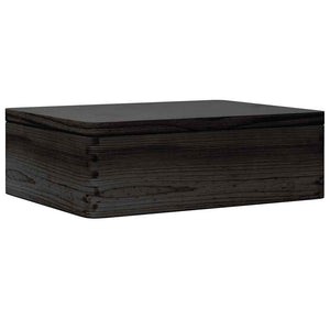 vidaXL Wooden Box with Lid Black 40x30x13 cm Solid Wood Pine