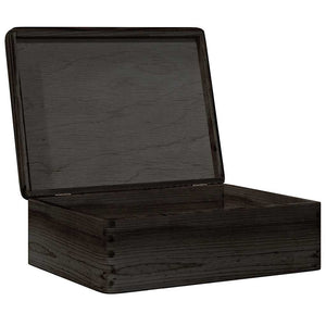 vidaXL Wooden Box with Lid Black 40x30x13 cm Solid Wood Pine