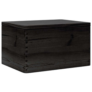 vidaXL Wooden Box with Lid Black 40x30x23 cm Solid Wood Pine