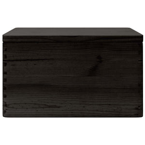 vidaXL Wooden Box with Lid Black 40x30x23 cm Solid Wood Pine