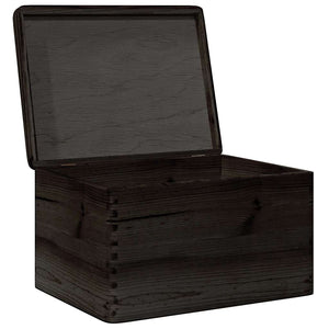 vidaXL Wooden Box with Lid Black 40x30x23 cm Solid Wood Pine