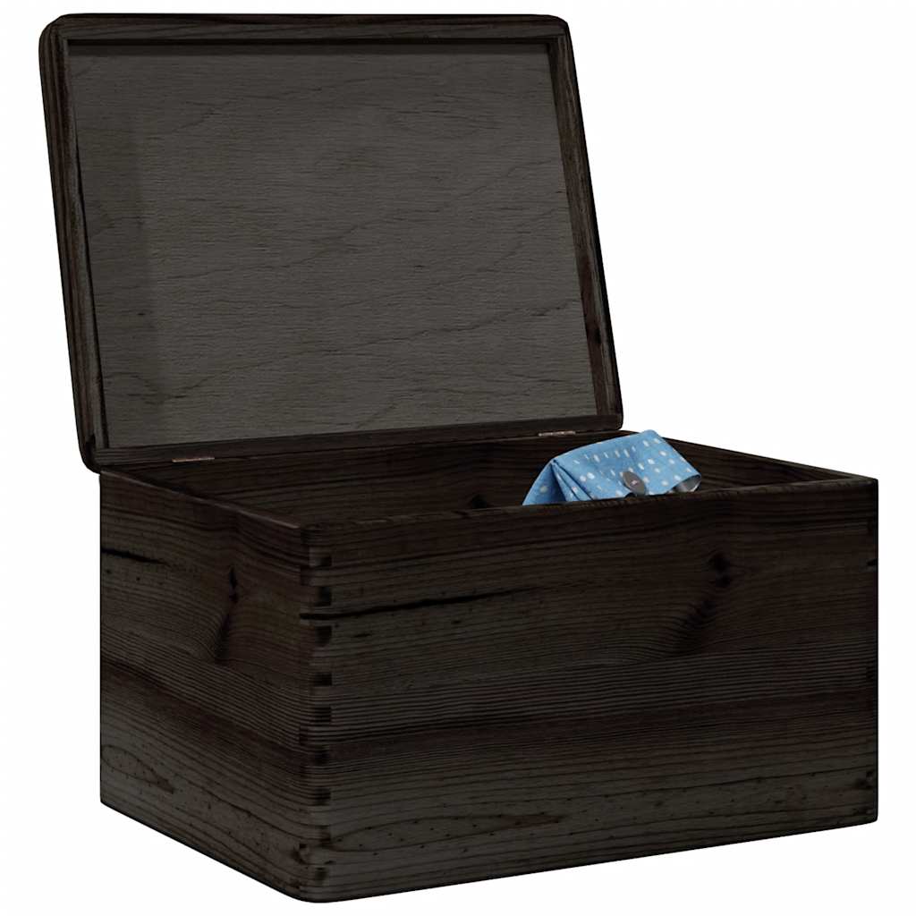 vidaXL Wooden Box with Lid Black 40x30x23 cm Solid Wood Pine