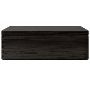 vidaXL Wooden Box with Lid and Handles Black 40x30x13cm Solid Wood Pine