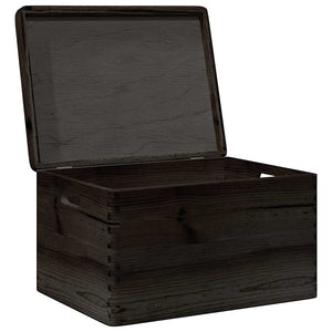 vidaXL Wooden Box with Lid and Handles Black 40x30x23cm Solid Wood Pine