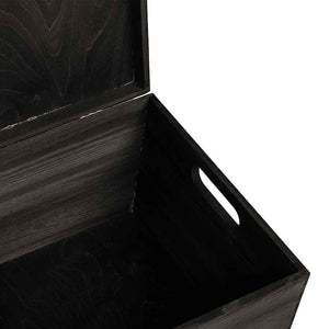 vidaXL Wooden Box with Lid and Handles Black 40x30x23cm Solid Wood Pine