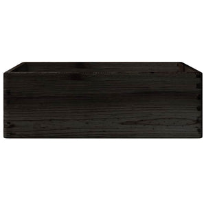 vidaXL Wooden Box with Handles Black 40x30x13 cm Solid Wood Pine