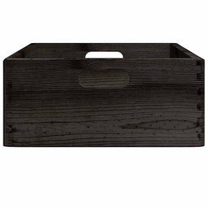 vidaXL Wooden Box with Handles Black 40x30x13 cm Solid Wood Pine