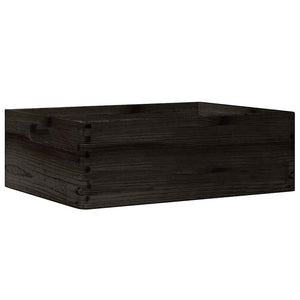 vidaXL Wooden Box with Handles Black 40x30x13 cm Solid Wood Pine