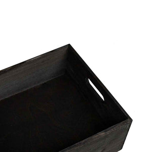 vidaXL Wooden Box with Handles Black 40x30x13 cm Solid Wood Pine