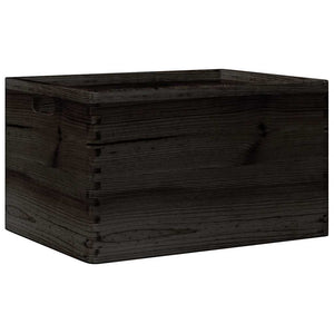 vidaXL Wooden Box with Handles Black 40x30x23 cm Solid Wood Pine