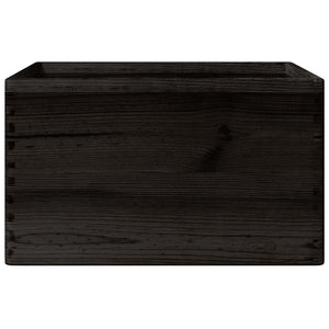 vidaXL Wooden Box with Handles Black 40x30x23 cm Solid Wood Pine