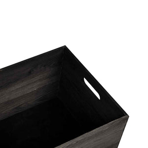 vidaXL Wooden Box with Handles Black 40x30x23 cm Solid Wood Pine