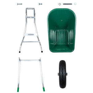 vidaXL Wheelbarrow Green 90 L 150 kg Galvanised Steel and Plastic