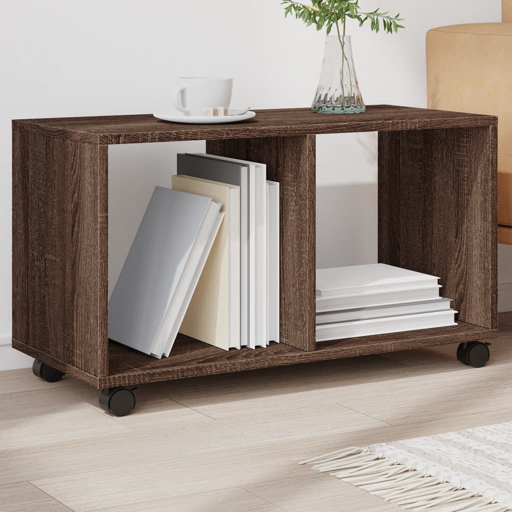 vidaXL Rolling Cabinet Brown Oak 72x33x42.5 cm Engineered Wood