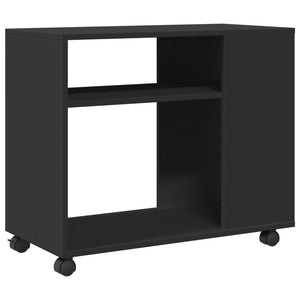 vidaXL Side Table with Wheels Black 70x35x60 cm Engineered Wood