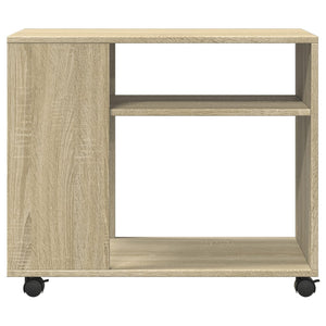 vidaXL Side Table with Wheels Sonoma Oak 70x35x60 cm Engineered Wood