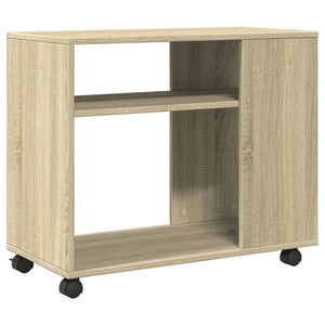 vidaXL Side Table with Wheels Sonoma Oak 70x35x60 cm Engineered Wood