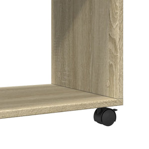 vidaXL Side Table with Wheels Sonoma Oak 70x35x60 cm Engineered Wood