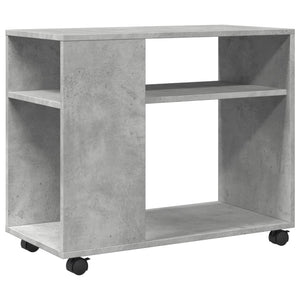 vidaXL Side Table with Wheels Concrete Grey 70x35x60 cm Engineered Wood