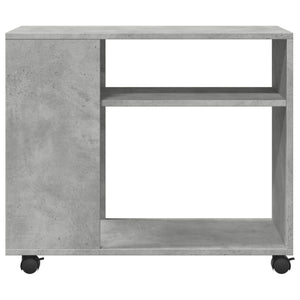 vidaXL Side Table with Wheels Concrete Grey 70x35x60 cm Engineered Wood