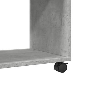 vidaXL Side Table with Wheels Concrete Grey 70x35x60 cm Engineered Wood