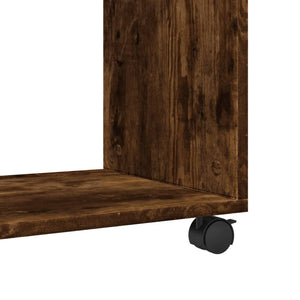 vidaXL Side Table with Wheels Smoked Oak 70x35x60 cm Engineered Wood