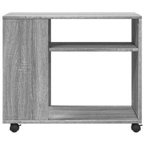 vidaXL Side Table with Wheels Grey Sonoma 70x35x60 cm Engineered Wood