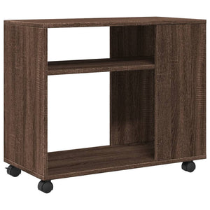 vidaXL Side Table with Wheels Brown Oak 70x35x60 cm Engineered Wood