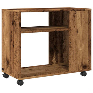 vidaXL Side Table with Wheels Old Wood 70x35x60 cm Engineered Wood