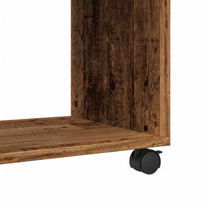 vidaXL Side Table with Wheels Old Wood 70x35x60 cm Engineered Wood