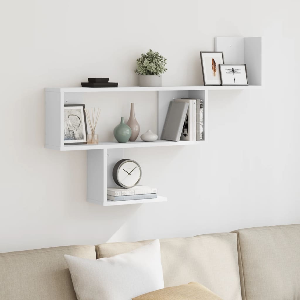 vidaXL Wall Shelf White 100x15x70 cm Engineered Wood