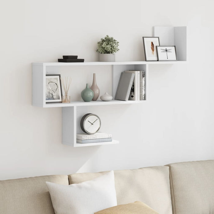 vidaXL Wall Shelf White 100x15x70 cm Engineered Wood