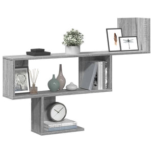 vidaXL Wall Shelf Grey Sonoma 100x15x70 cm Engineered Wood