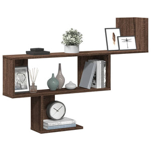 vidaXL Wall Shelf Brown Oak 100x15x70 cm Engineered Wood