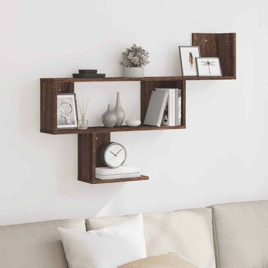 vidaXL Wall Shelf Brown Oak 100x15x70 cm Engineered Wood