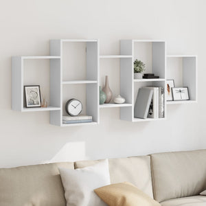 vidaXL Wall Shelf White 159x18x65 cm Engineered Wood