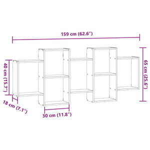 vidaXL Wall Shelf Sonoma Oak 159x18x65 cm Engineered Wood