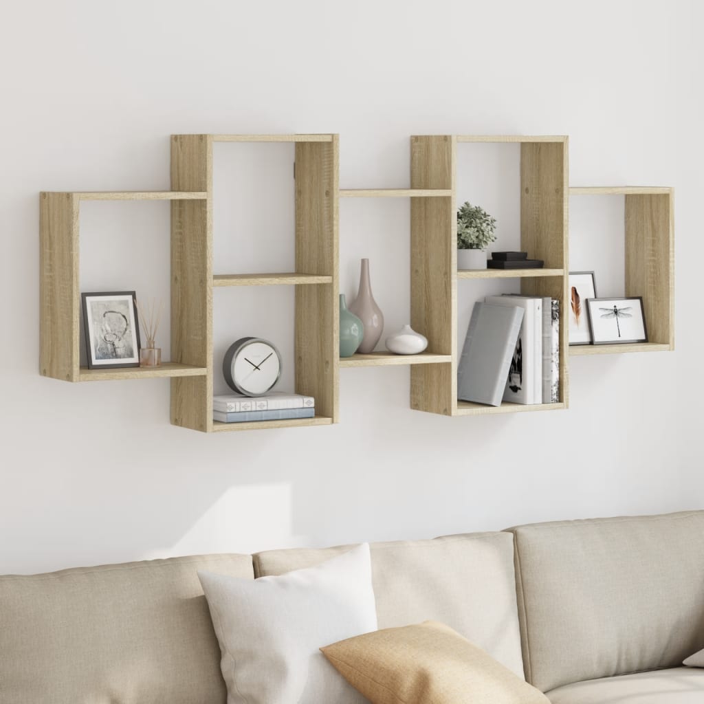 vidaXL Wall Shelf Sonoma Oak 159x18x65 cm Engineered Wood